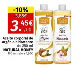 Maskom Supermercados NATURAL HONEY Aceite corporal de argán o hidratante oferta