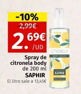 Maskom Supermercados SAPHIR Spray de citronela body oferta