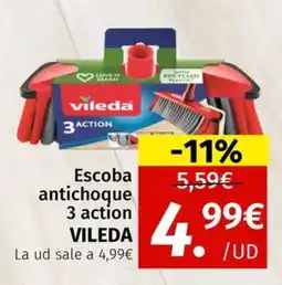 Maskom Supermercados VILEDA Escoba antichoque 3 action oferta