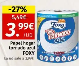 Maskom Supermercados FOXY Papel hogar tornado azul oferta