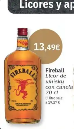 Maskom Supermercados FIREBALL Licor de whisky con canela oferta