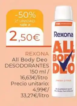 Maskom Supermercados REXONA All body deo body dyo desodorantes oferta