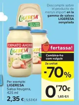 Caprabo LIGERESA Salsa lleugera oferta