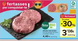 Caprabo EROSKI NATUR BIO Hamburguesa de boví oferta