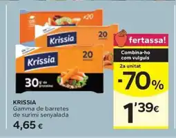 Caprabo KRISSIA Gamma de barretes de surimi senyalada oferta