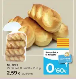Caprabo MUSFI'S Pa de llet oferta
