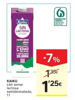 Caprabo KAIKU Llet sense lactosa semidesnatada oferta