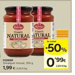 Caprabo FERRER Tomàquet triturat, oferta
