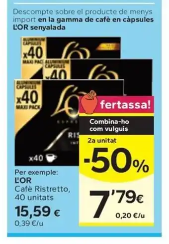 Caprabo L'OR Cafè Ristretto oferta