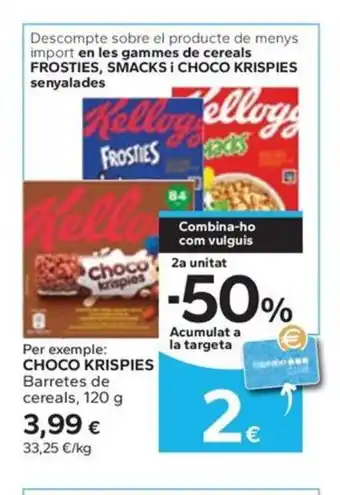 Caprabo CHOCO KRISPIES Barretes de cereals oferta
