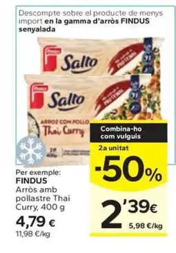 Caprabo FINDUS Arròs amb pollastre Thai Curry oferta