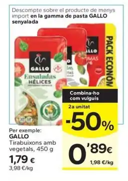 Caprabo GALLO Tirabuixons amb vegetals oferta