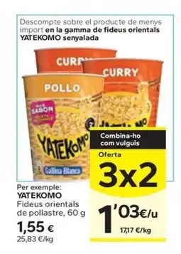 Caprabo YATEKOMO FIdeus orientals de pollastre oferta