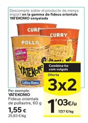 Caprabo YATEKOMO FIdeus orientals de pollastre oferta