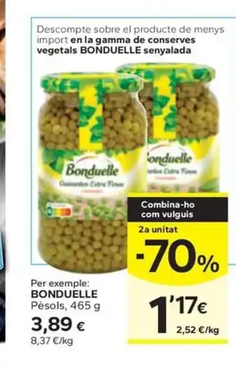 Caprabo BONDUELLE Pèsols oferta