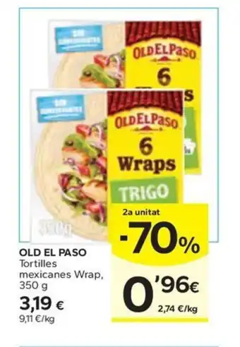 Caprabo OLD EL PASO Tortilles mexicanes Wrap oferta
