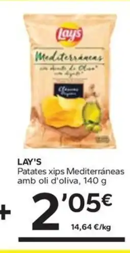 Caprabo LAY'S Patates xips Mediterráneas amb oli d'oliva oferta