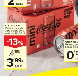Caprabo COCA-COLA Refresc de cola Zero o Zero Zero oferta