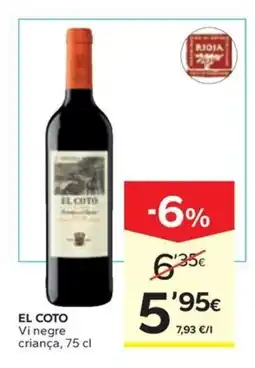 Caprabo EL COTO Vi negre criança oferta