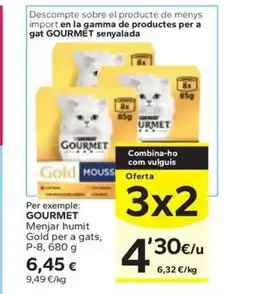 Caprabo GOURMET Menjar humit Gold per a gats oferta