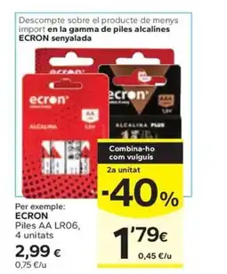 Caprabo ECRON Piles AA LR06 oferta