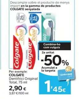 Caprabo COLGATE Dentifrici Original Total oferta