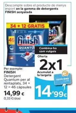 Caprabo FINISH Detergent Quantum per al rentaplats oferta