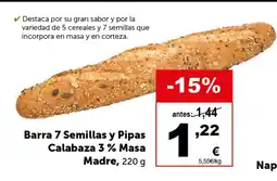 Masymas Barra 7 Semillas y Pipas Calabaza 3 % Masa Madre oferta