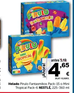 Masymas NESTLÉ Helado Pirulo Fantasmikos Pack-15 o Mini Tropical Pack-6 oferta