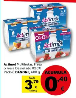 Masymas DANONE Actimel Multifrutas, Fresa o Fresa Desnatado 0%0% Pack-6 oferta