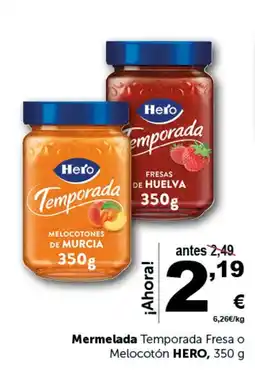 Masymas HERO Mermelada Temporada Fresa o Melocotón oferta