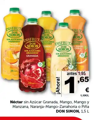 Masymas DON SIMON Néctar sin Azúcar Granada, Mango, Mango y Manzana, Naranja-Mango-Zanahoria o Piña oferta