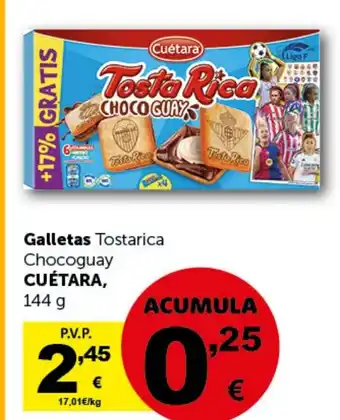 Masymas CUÉTARA Galletas Tostarica Chocoguay oferta
