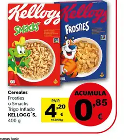 Masymas KELLOGG'S Cereales Frosties o Smacks Trigo Inflado oferta