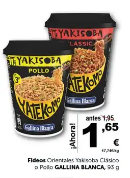Masymas GALLINA BLANCA Fideos Orientales Yakisoba Clásico o Pollo oferta