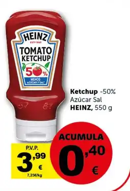 Masymas HEINZ Ketchup -50% Azúcar Sal oferta