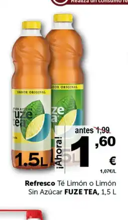 Masymas FUZE TEA Refresco Té Limón o Limón Sin Azúcar oferta