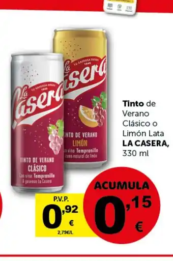 Masymas LA CASERA Tinto de Verano Clásico o Limón Lata oferta
