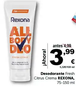 Masymas REXONA Desodorante Fresh Citrus Crema oferta