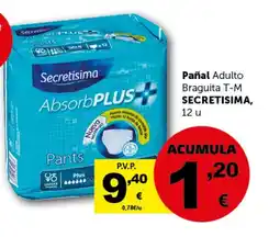 Masymas SECRETISIMA Pañal Adulto Braguita T-M oferta