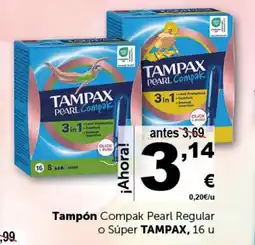Masymas TAMPAX Tampón Compak Pearl Regular o Súper oferta