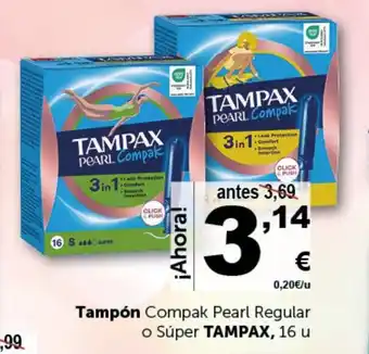 Masymas TAMPAX Tampón Compak Pearl Regular o Súper oferta