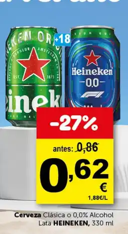 Masymas HEINEKEN Cerveza Clásica o 0,0% Alcohol Lata oferta