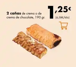 Supermercados Lupa 2 cañas de crema o de crema de chocolate oferta