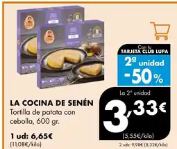 Supermercados Lupa LA COCINA DE SENÉN Tortilla de patata con cebolla oferta