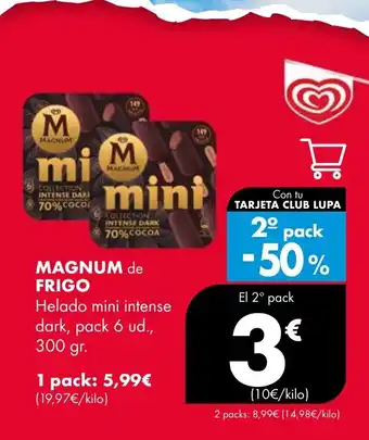 Supermercados Lupa MAGNUM de FRIGO Helado mini intense dark oferta