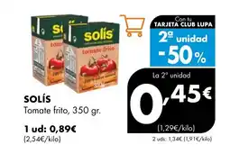 Supermercados Lupa SOLÍS Tomate frito oferta