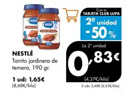 Supermercados Lupa NESTLÉ Tarrito jardinera de ternera oferta