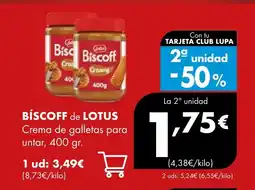 Supermercados Lupa BÍSCOFF de LOTUS Crema de galletas para untar oferta