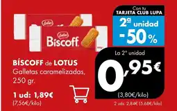 Supermercados Lupa BÍSCOFF de LOTUS Galletas caramelizadas oferta